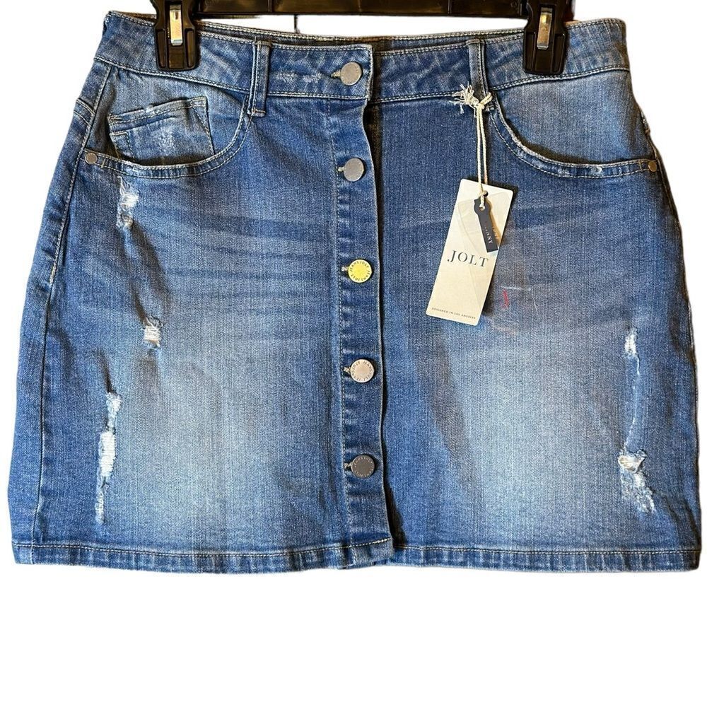 Jolt Denim Button‎ Front Skirt Size 5 NWT